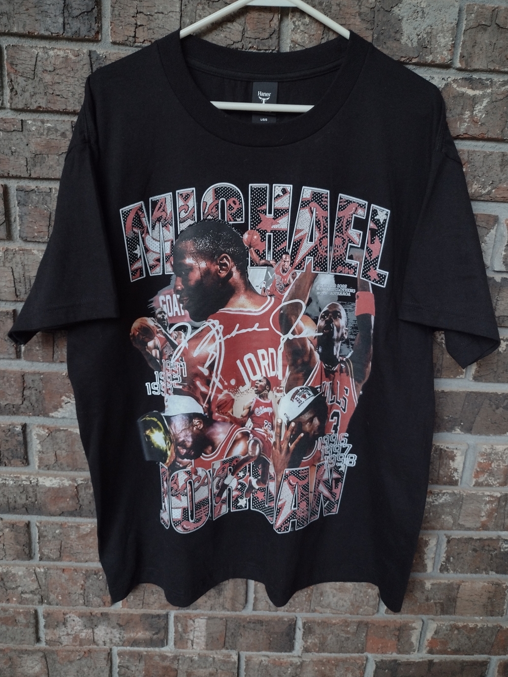 Michael Jordan 23 BEST EVER Graphic T-shirt Men's Size L Hanes Beefy Tag Black